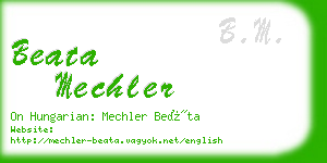 beata mechler business card